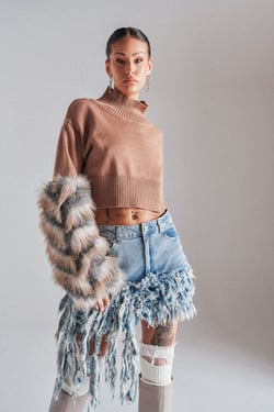 AKIRA Paws Off Fur Cuff Sweater | Size 1X/2X