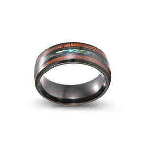 Jeulia Koa Wood Titanium Steel Men's Band