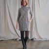 Draped Collar Dress - Heather Grey