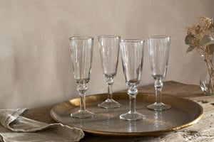 nkuku Minati Champagne Flute Set Of 4 | Glassware | Clear
