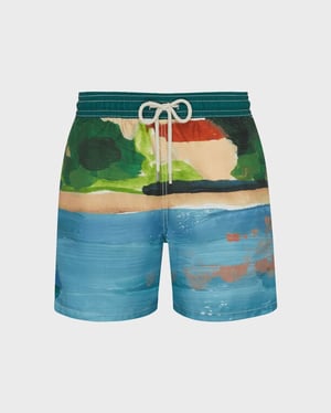 Vilebrequin - Men Swim Shorts 360 Landscape - Vilebrequin X Highsnobiety - Swimwear - Moorea - Blue - Size XXXL