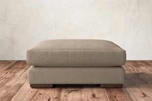 nkuku Guddu Large Dining Footstool | Make To Order | Brera Linen Pebble | No Colour
