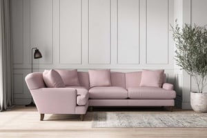 nkuku Deni Large Left Hand Corner Sofa | Make To Order | Recycled Cotton Lavender | No Colour