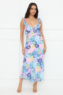 Elegant Mystique Maxi Dress Blue