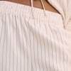 Cream Pinstripe Wide Leg Trousers
