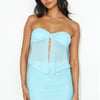 Searching For The One Mesh Crop Top Blue