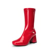 DREAM PAIRS Women   s Square Toe Block Heel Go Go Boots