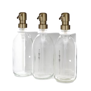 White Triple Wall Mounted Soap Dispenser