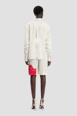 Victoria Beckham Shirt In Red Floral Print - 16 - Womens