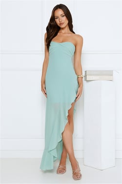 Sparkle Every Day Strapless Maxi Dress Sage