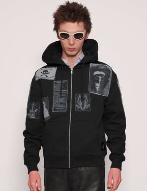 ST Multipatch Zip Hoodie in Black