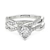 Jeulia Twist Heart Cut Sterling Silver Ring Set