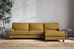 nkuku Marri Right Hand Chaise Sofa | Make To Order | Grand | Recycled Cotton Ochre