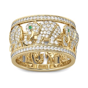 Jeulia Round Cut Sterling Silver Elephant Ring