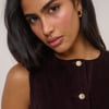 Black Cherry Cord Crew Neck Waistcoat