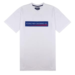 Stay Hungry YMGU Navy Logo T-Shirt White