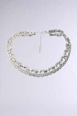 AKIRA Bling Ring Necklace In Silver