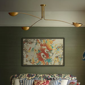 Scoop chandelier in brass