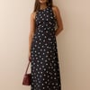 Black Polka Dot Reign Midi Dress
