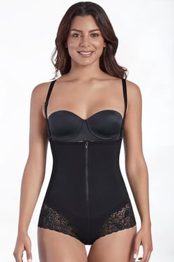 Lace Bodysuit Hip Hugger - Black / XL