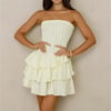 Run This Night Strapless Mini Dress Yellow