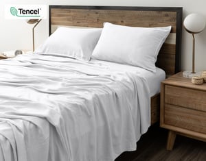 QE Home Hemp Touch Sheet Set in White, Queen