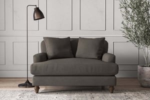 nkuku Deni Love Seat | Make To Order | Brera Linen Granite | No Colour