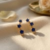 Sapphire September Birthstone Climber Stud Earrings
