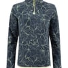Weird Fish Reena 1/4 Zip Printed Microfleece Moonlight Blue Size 8