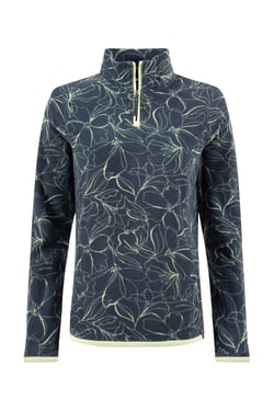 Weird Fish Reena 1/4 Zip Printed Microfleece Moonlight Blue Size 8