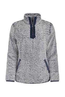 Weird Fish Madi Cosy 1/4 Zip Fleece Navy Size 16