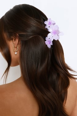 Flowers In Her Hair Claw Clip Purple
