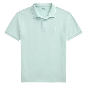 Polo Ralph Lauren Custom Slim Fit Stretch Oxford Mesh Polo Celadon/White