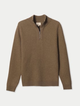 Men's Cashmere Waffle Knit Half-Zip Sweater - XL / cub / MK0303-1900