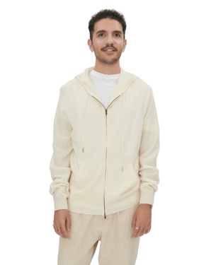 Cashmere Zip Hoodie - 3XL / White / MK09-01