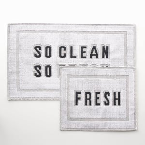 Clean & Fresh Bath Mat Set - White