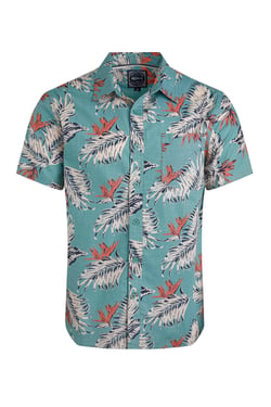 Weird Fish Faraway Organic Cotton Printed Shirt Mineral Blue Size 3XL