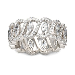 Jeulia Hollow Marquise Cut Sterling Silver Women's Band