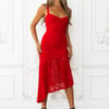 Only Fantasy Lace Midi Dress Red