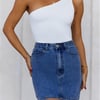 BASE Best Side One Shoulder Tank Top White
