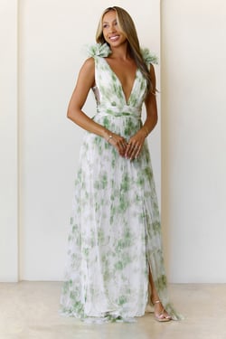 Hazy Horizons Maxi Dress Green