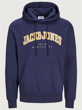 Jack & Jones Caleb Varsity Sweat Hood - Navy - XL