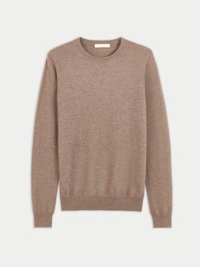 Organic Color Cashmere Essential Crewneck Sweater - 3XL / Beige / WK01-57