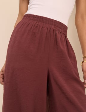 Burgundy Relaxed Wide Leg Trouser