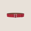 Cowhide Wide Retro Matte Belt - Ruby Red / One Size