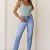 BASE Luxe Rib Everyday Staple Singlet Top Sage