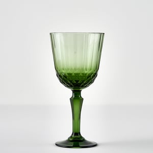 Colore Crystal Cut Wine Glass - Green