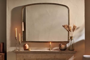 nkuku Almora Arched Mirror | Mirrors | Large | Antique Brass