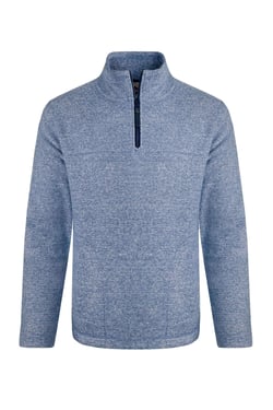 Weird Fish Laramie Eco 1/4 Zip Snow Marl Fleece Mid Blue Size XL