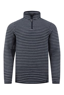 Weird Fish Shorling 1/4 Zip Striped Macaroni Sweatshirt Black Size XL